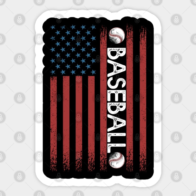 Baseball American Flag Gift Baseball Usa Gift Sticker by mommyshirts